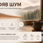Илюстрация на кафяв шум с визуализация на звукови вълни в спокойна домашна обстановка.