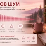 Илюстрация на розов шум с визуализация на звукови вълни в спокойна домашна обстановка.